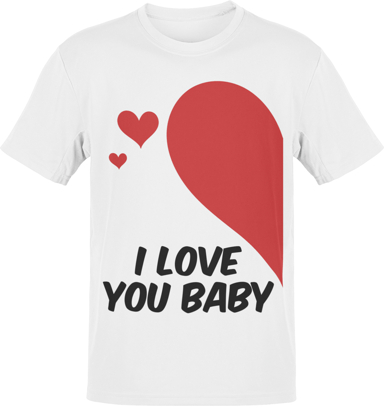 Valentines I Love You Baby Adult Right Graphic T-Shirt For Men 8Ball