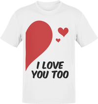 Thumbnail for Valentines I Love You Too Adult Left Mens Graphic T-Shirt 8Ball