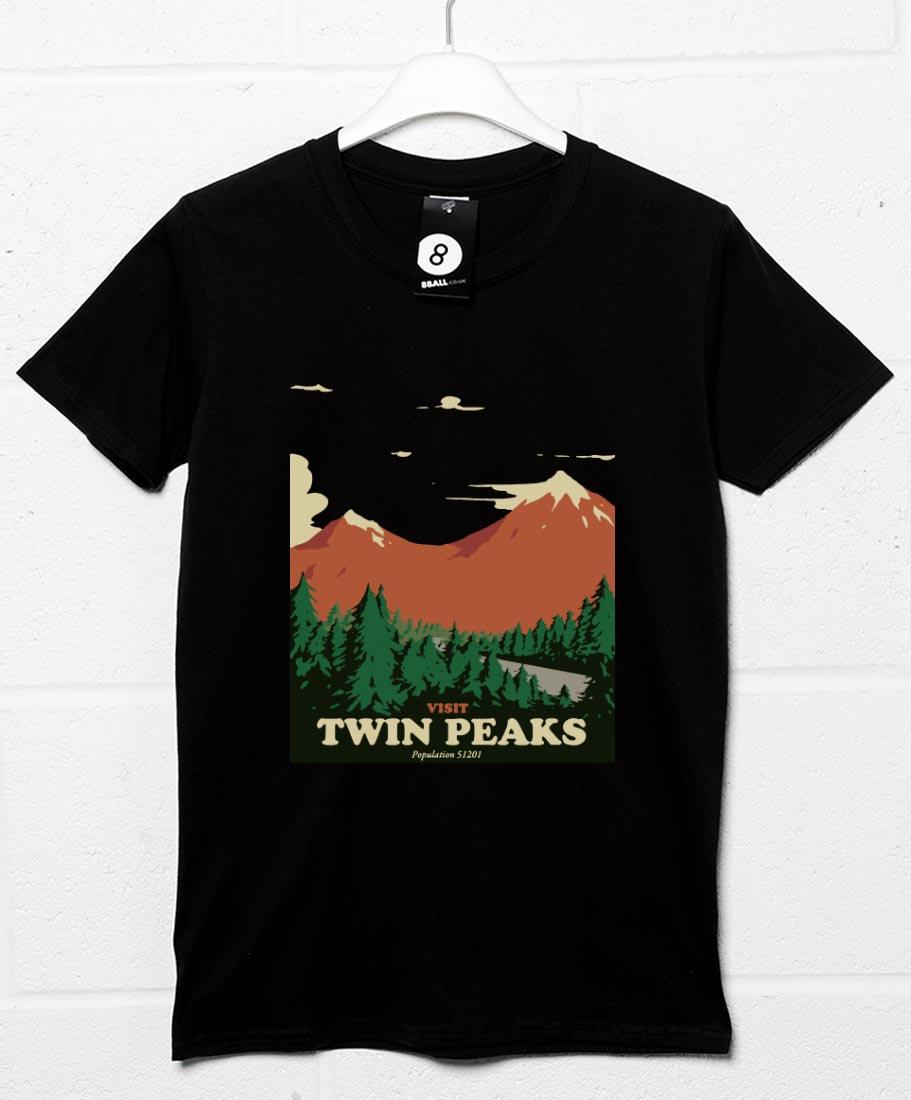 Visit Twin Peaks Mens & Womens Mens Graphic T-Shirt 8Ball