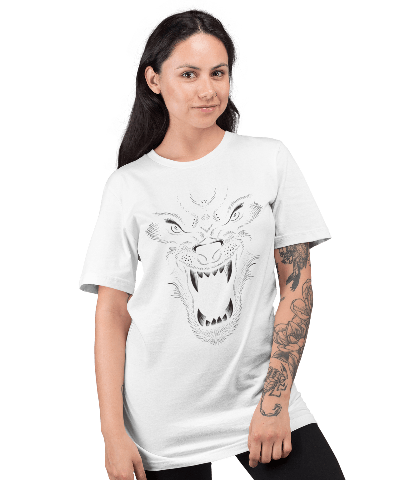 Wolf Face Tattoo Design Adult Unisex Unisex T-Shirt 8Ball