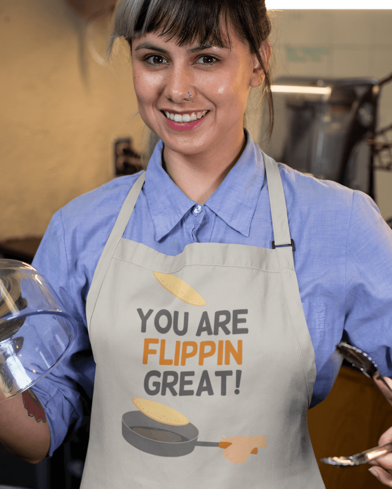 You Are Flippin Great Pancake Day Cotton Kitchen Apron 8Ball