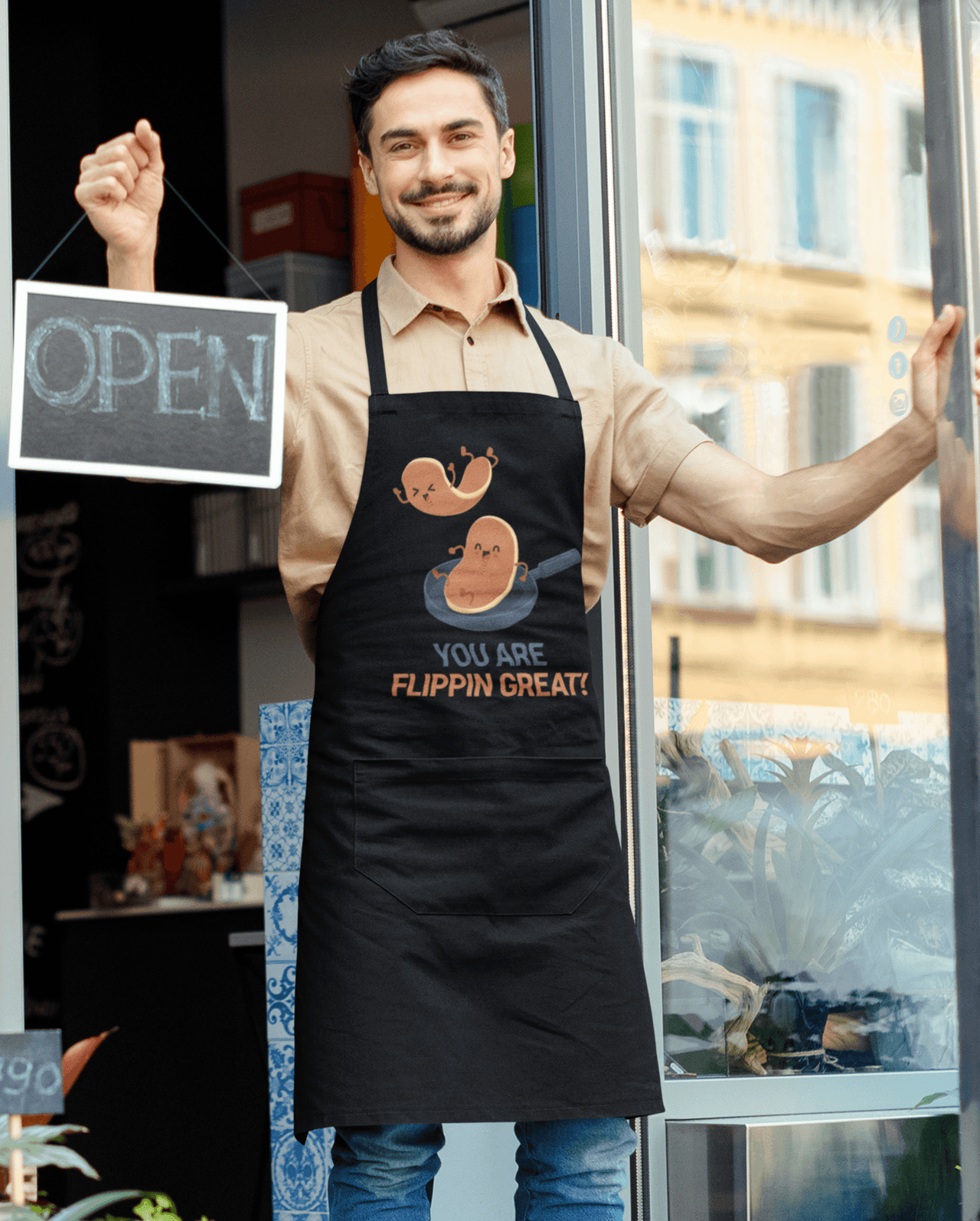 You Are Flipping Great Pancake Day Cotton Kitchen Apron 8Ball