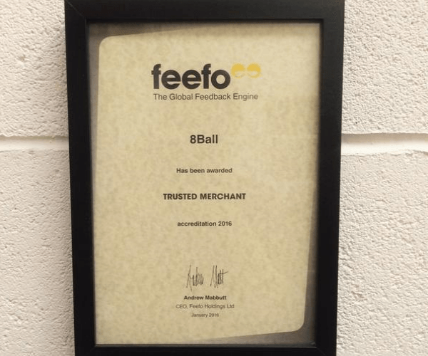 We’ve Been Awarded Trusted Merchant Status by Feefo 8Ball