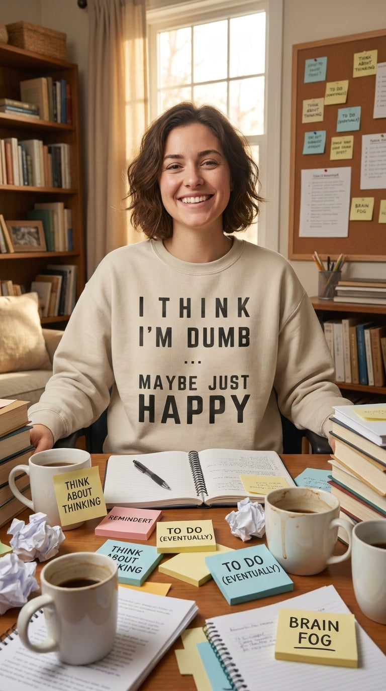 Think I'm Dumb funny sweatshirt in white