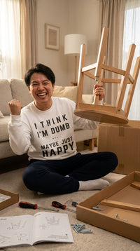 Thumbnail for Think I'm Dumb funny sweatshirt in white