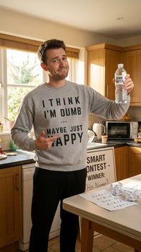 Thumbnail for Think I'm Dumb funny sweatshirt in sport grey