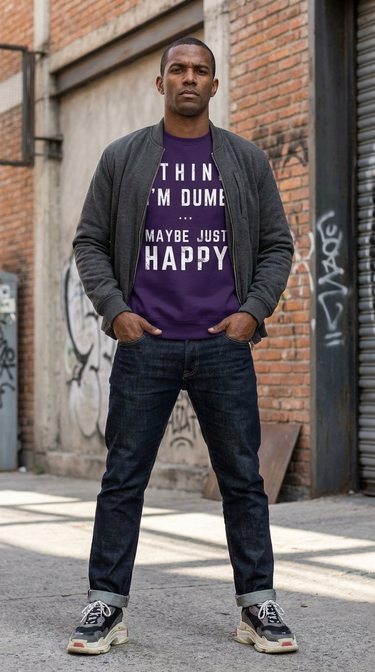 Think I'm Dumb funny sweatshirt in purple
