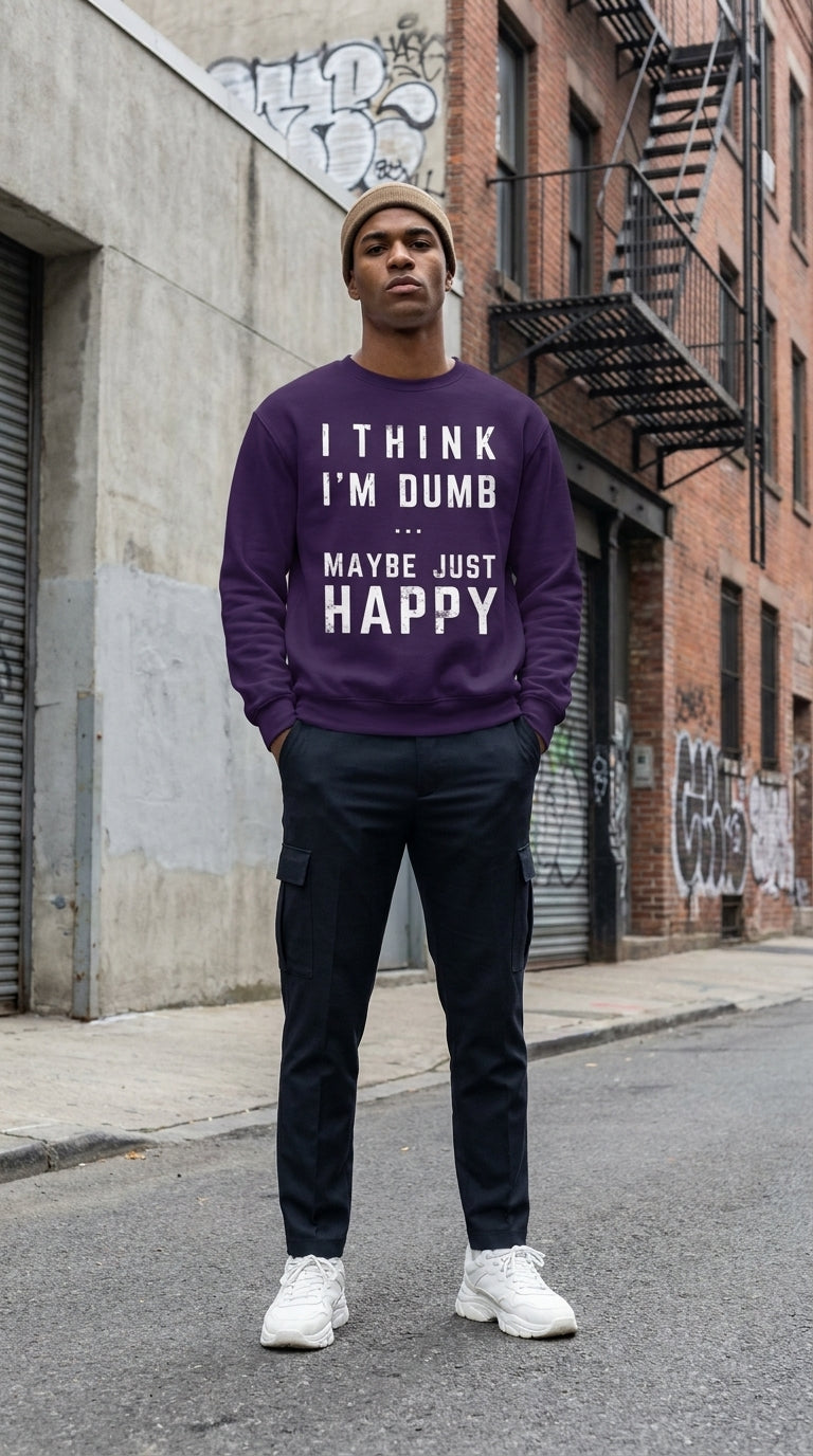 Think I'm Dumb funny sweatshirt in purple