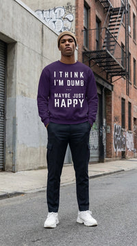Thumbnail for Think I'm Dumb funny sweatshirt in purple