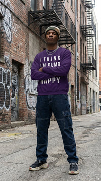 Thumbnail for Think I'm Dumb funny sweatshirt in purple