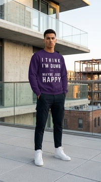 Thumbnail for Think I'm Dumb funny sweatshirt in purple