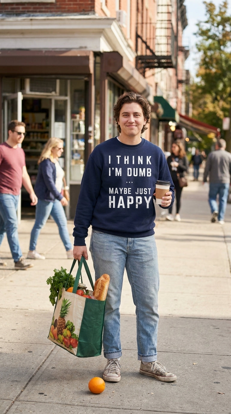 Think I'm Dumb funny sweatshirt in navy