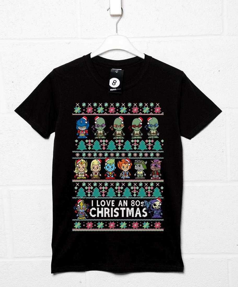80s Cartoon Christmas T-Shirt For Men 8Ball