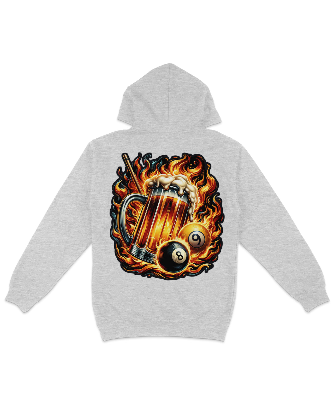 8 Ball Beer Back Printed Hoodie