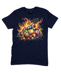 Thumbnail for 8 Ball Cluster Graphic T‑Shirt - 100% Cotton Unisex Pool Billiards Tee