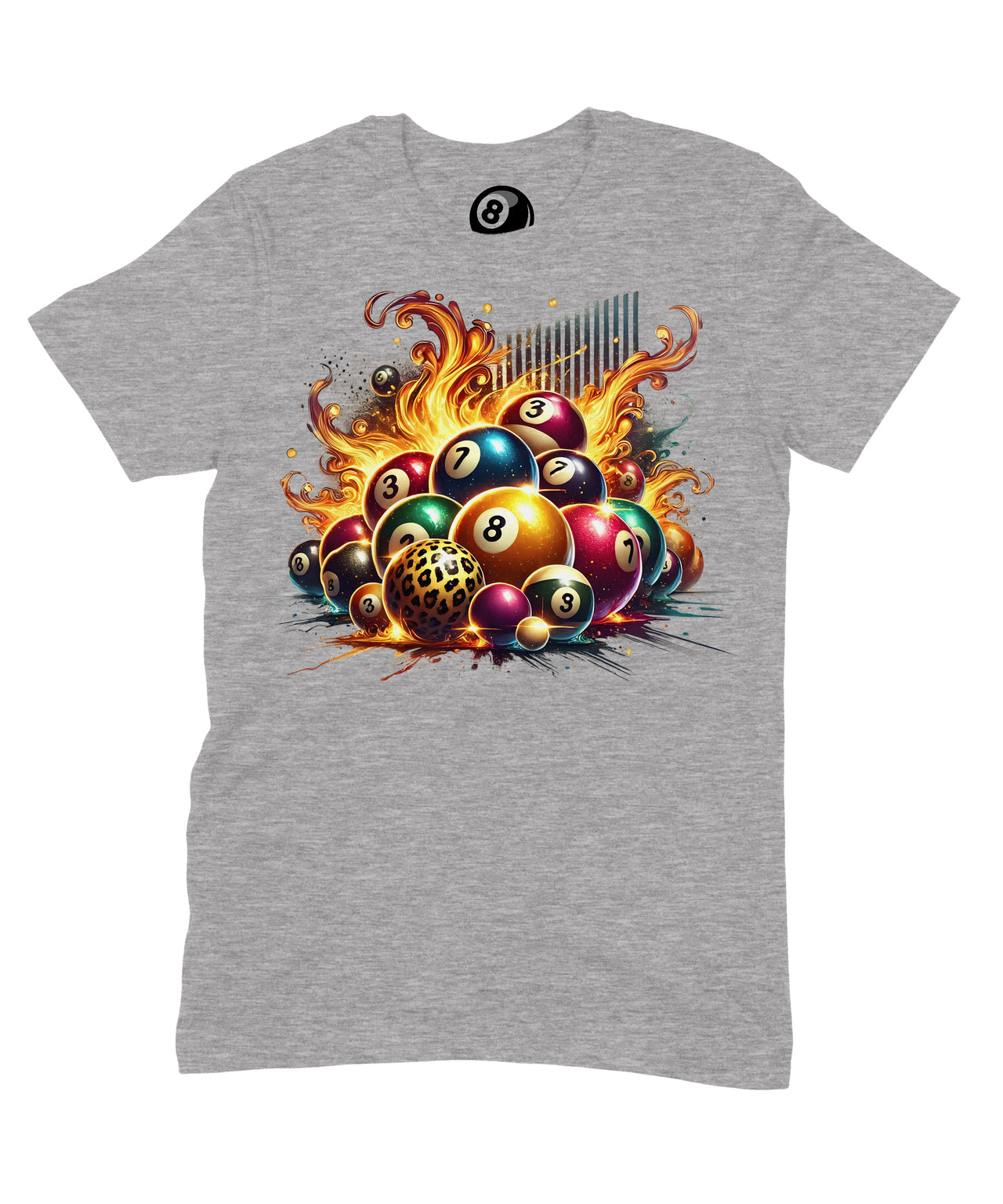 8 Ball Cluster Graphic T‑Shirt - 100% Cotton Unisex Pool Billiards Tee