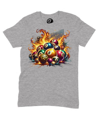 Thumbnail for 8 Ball Cluster Graphic T‑Shirt - 100% Cotton Unisex Pool Billiards Tee