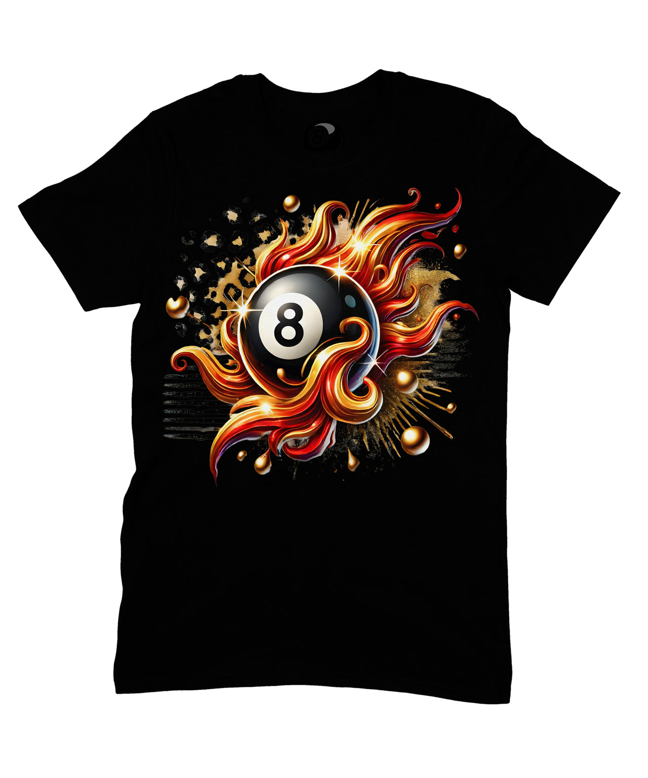 8 Ball In Flames Graphic T‑Shirt – 100% Cotton Unisex Pool Billiards Tee