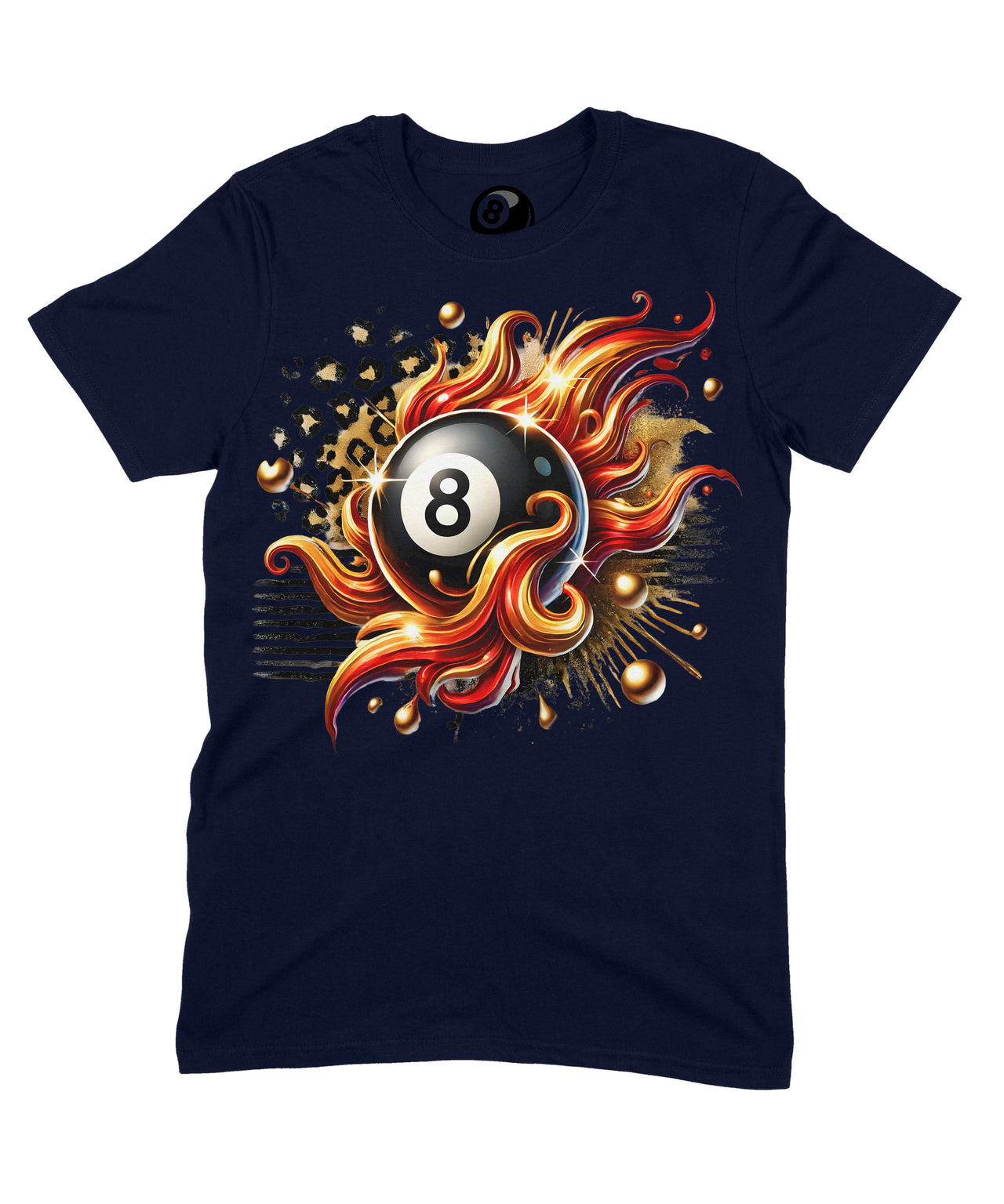 8 Ball In Flames Graphic T‑Shirt – 100% Cotton Unisex Pool Billiards Tee