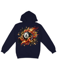 Thumbnail for 8 Ball In Flames Back Printed Hoodie