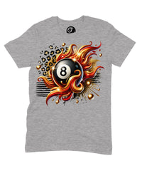 Thumbnail for 8 Ball In Flames Graphic T‑Shirt – 100% Cotton Unisex Pool Billiards Tee