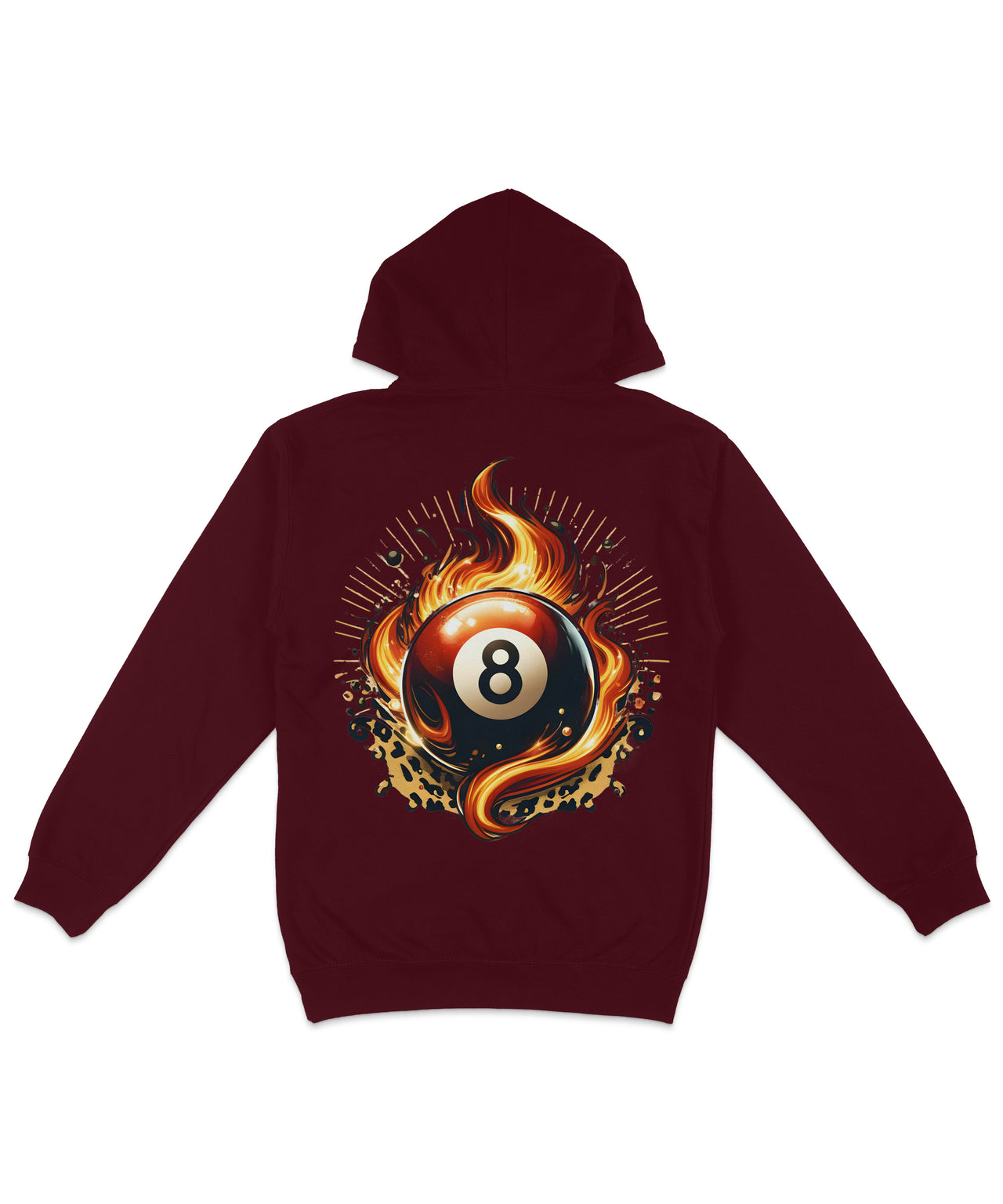 Flaming 8 Ball Back Printed Hoodie