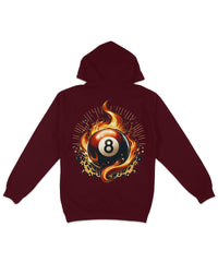 Thumbnail for Flaming 8 Ball Back Printed Hoodie