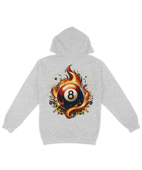 Thumbnail for Flaming 8 Ball Back Printed Hoodie