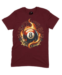 Thumbnail for Flaming 8 Ball Graphic T‑Shirt – 100% Cotton Unisex Pool & Billiards Tee