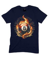 Thumbnail for Flaming 8 Ball Graphic T‑Shirt – 100% Cotton Unisex Pool & Billiards Tee