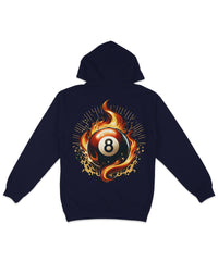 Thumbnail for Flaming 8 Ball Back Printed Hoodie