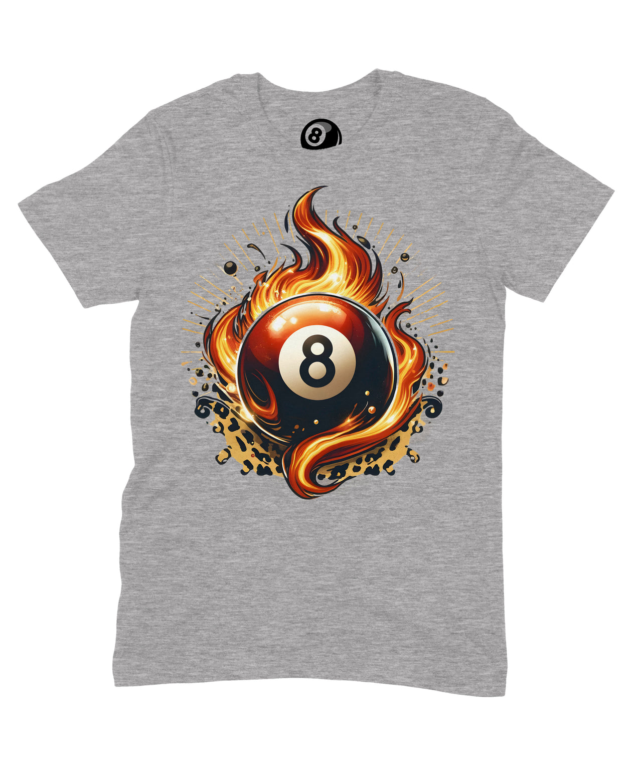 Flaming 8 Ball Graphic T‑Shirt – 100% Cotton Unisex Pool & Billiards Tee