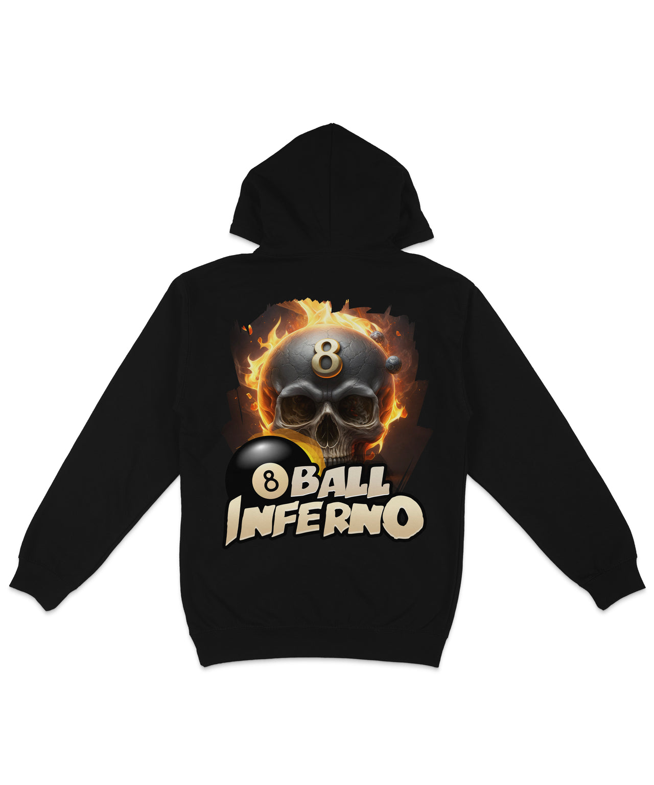 8 Ball Inferno Back Printed Hoodie