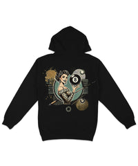 Thumbnail for 8 Ball Pin-Up Back Printed Hoodie