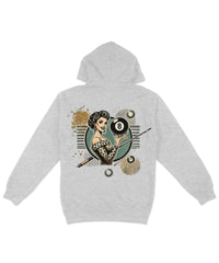 Thumbnail for 8 Ball Pin-Up Back Printed Hoodie