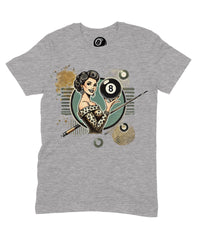 Thumbnail for 8 Ball Pin-Up Graphic T‑Shirt – Retro Billiards Unisex Tee