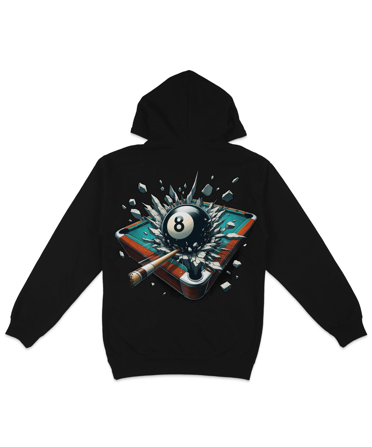 8 Ball Pool Table Back Printed Hoodie