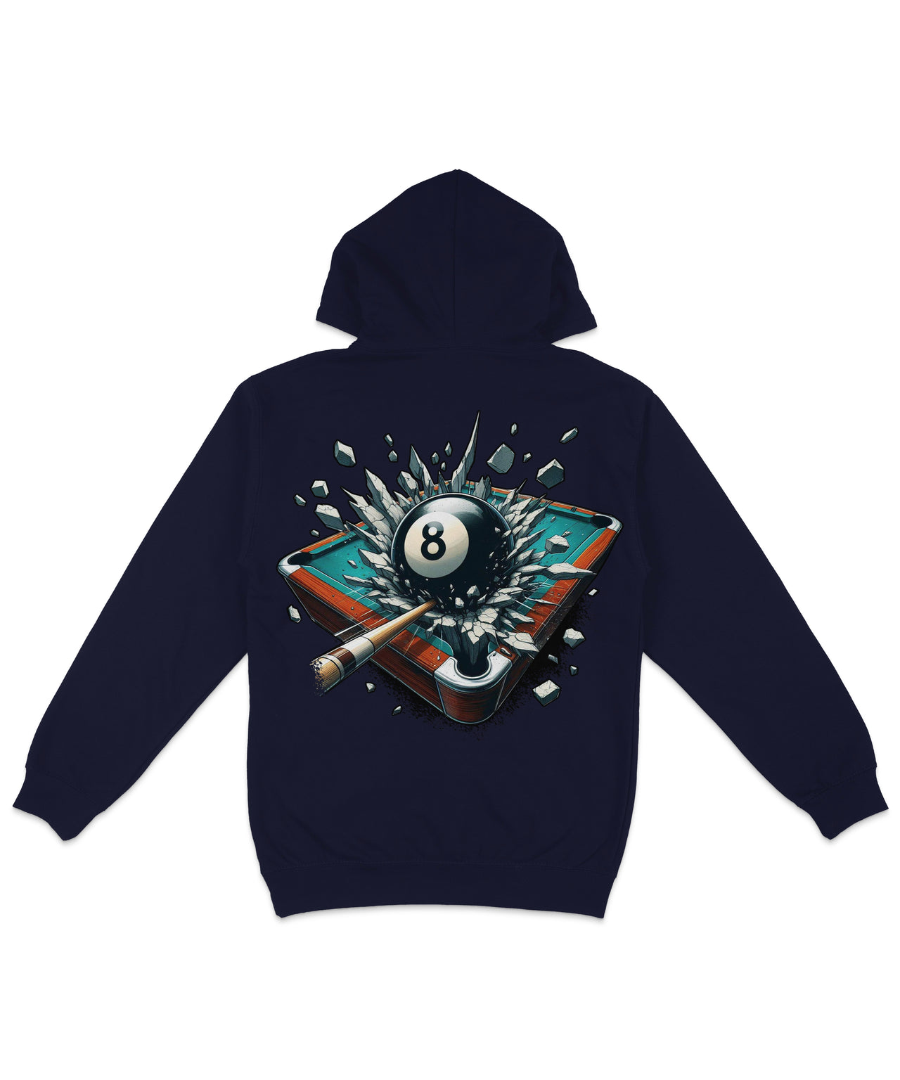 8 Ball Pool Table Back Printed Hoodie