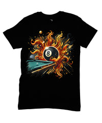 Thumbnail for Flaming 8 Ball Pool Table T-Shirt