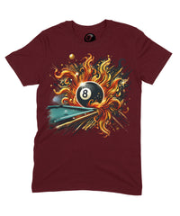 Thumbnail for Flaming 8 Ball Pool Table T-Shirt