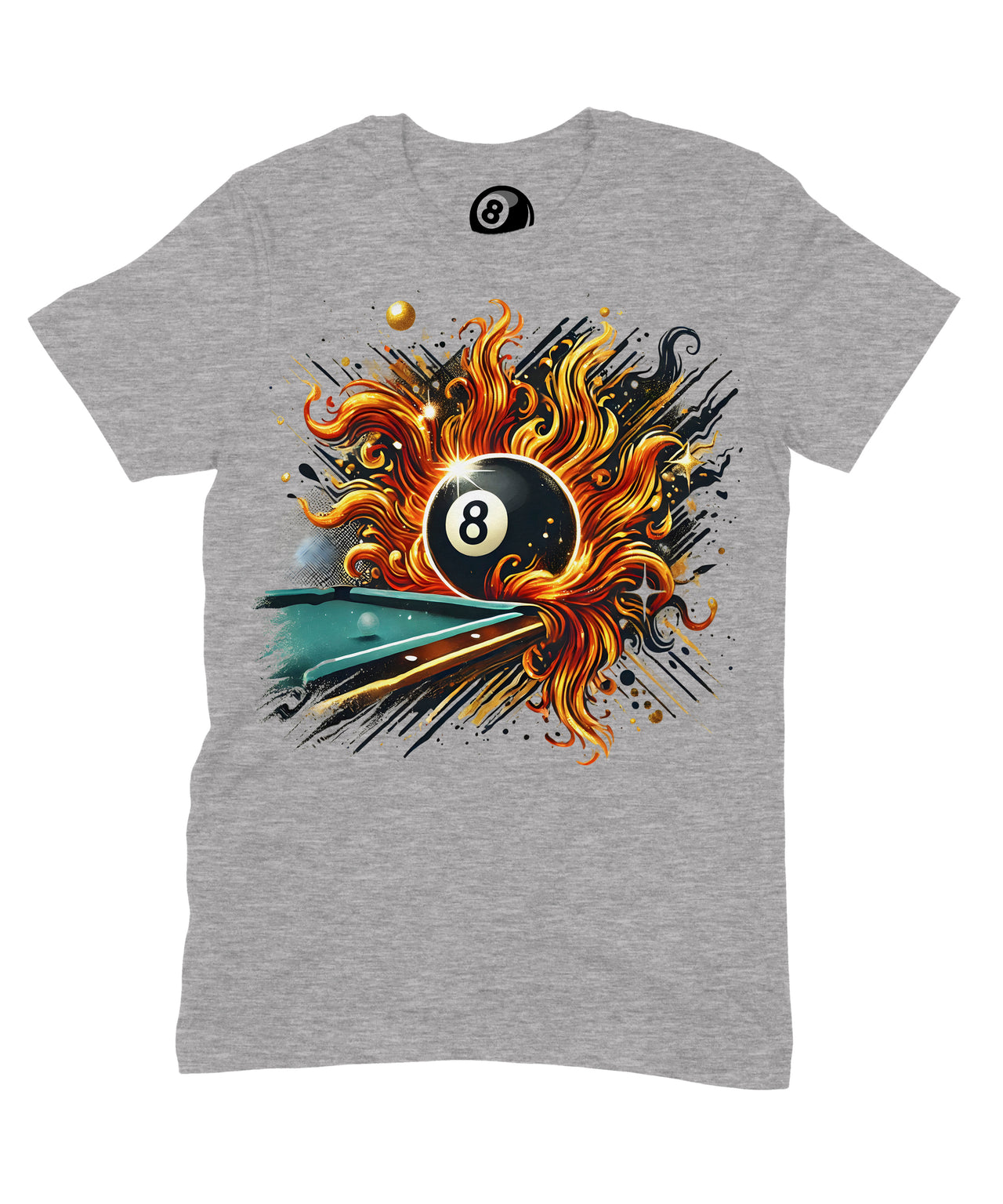 Flaming 8 Ball Pool Table T-Shirt