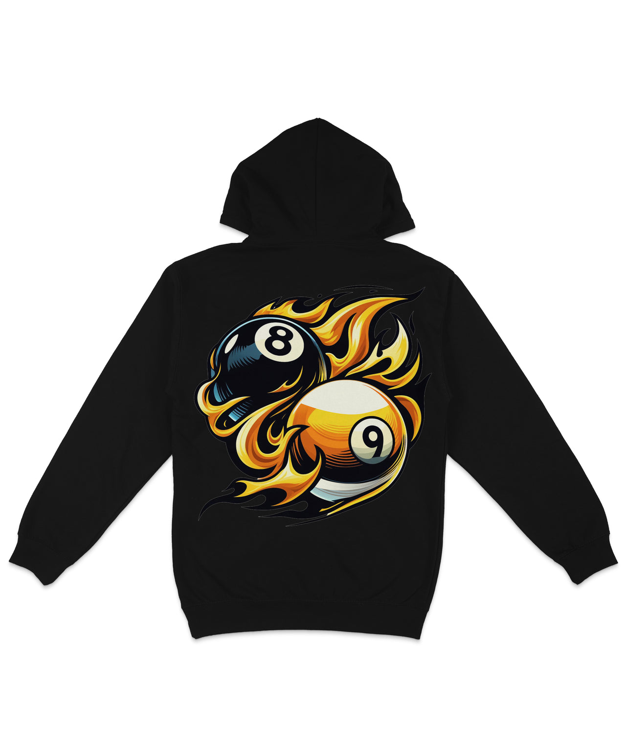 8 Ball Versus 9 Ball Back Printed Hoodie