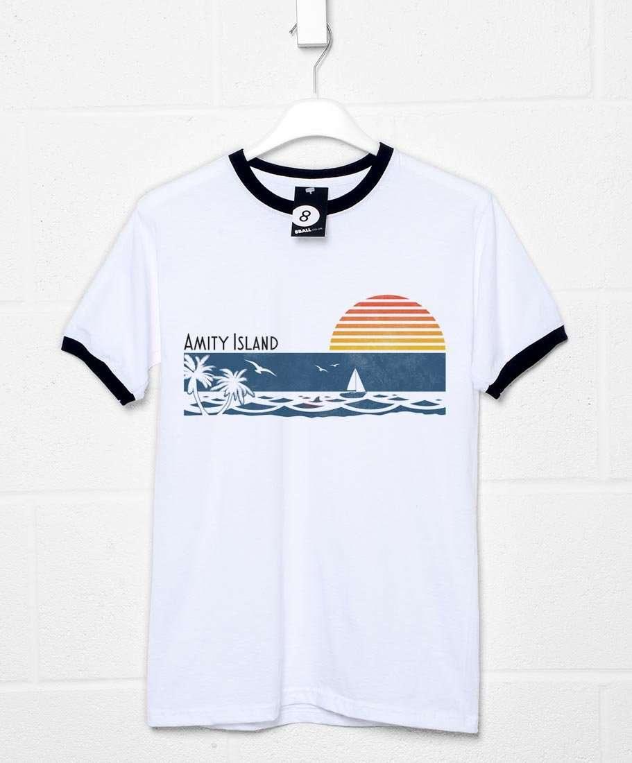 Amity Island Ringer Mens T-Shirt 8Ball