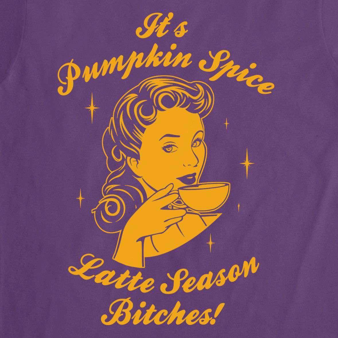 Autumn Pumpkin Spice Latte Season Illustration Womens Fitted T-Shirt 8Ball
