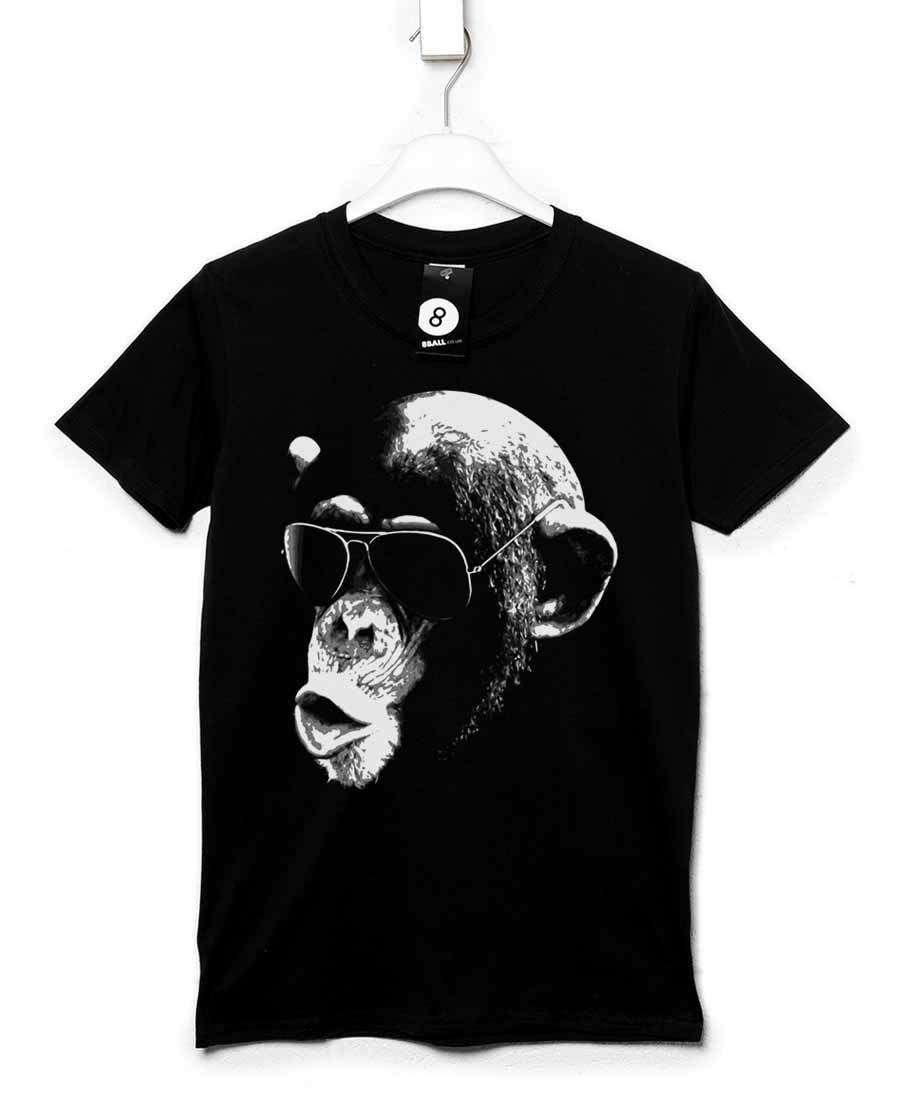 Aviator Chimp Mens Graphic T-Shirt 8Ball