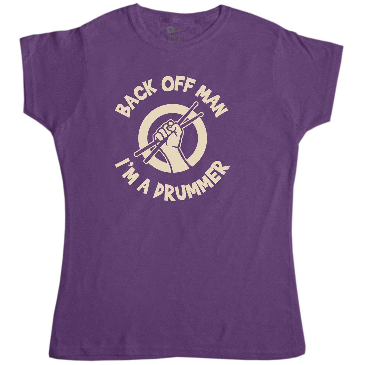 Back Off Man I'm A Drummer Funny T-Shirt for Women 8Ball