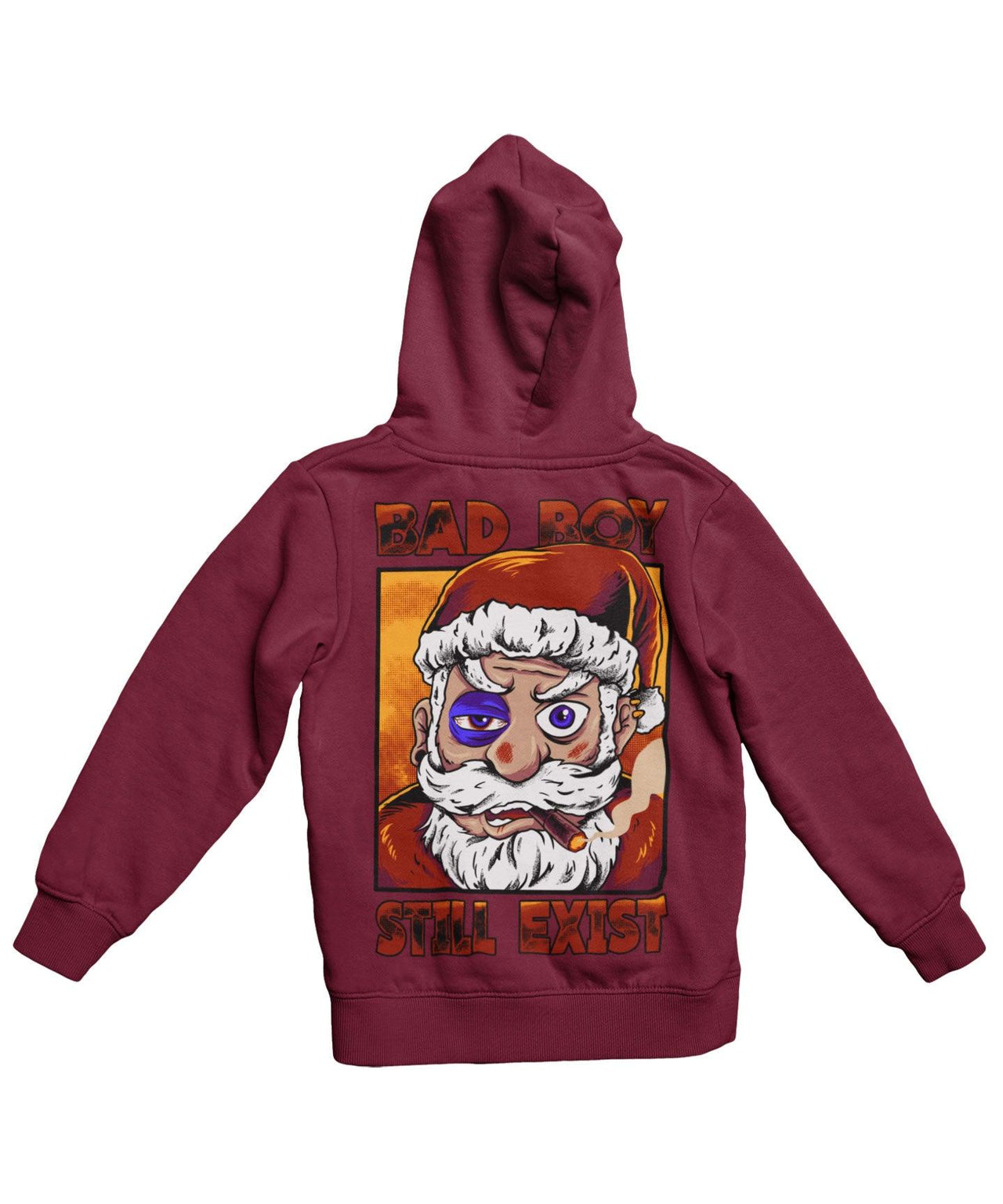 Bad Boy Santa Still Exists Back Printed Christmas Unisex Hoodie 8Ball