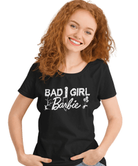 Thumbnail for Bad Girl Barbie Adult Unisex Oversize Black or White Graphic T-Shirt For Men 8Ball