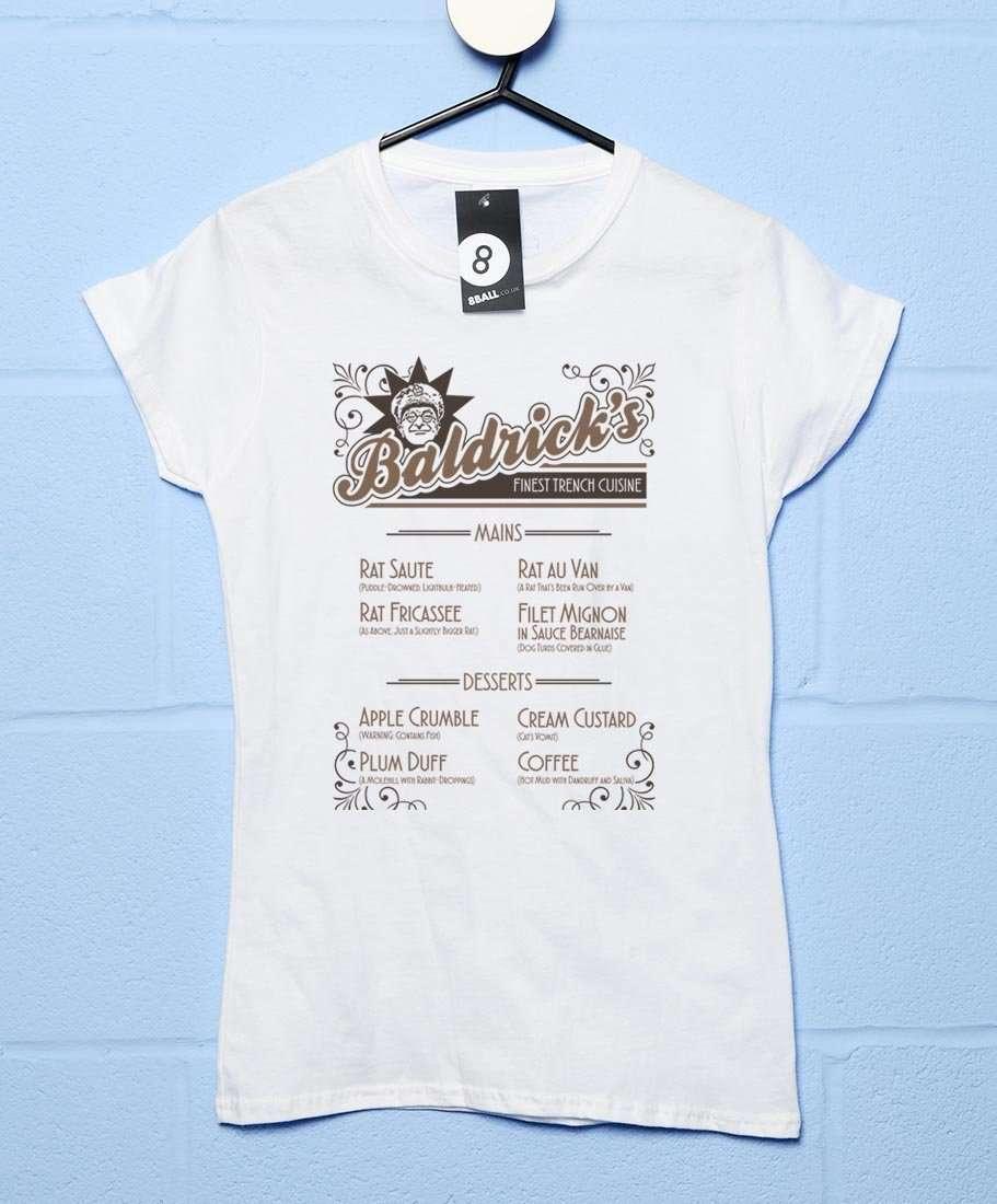 Baldrick's Trench Cuisine Womens Fitted T-Shirt 8Ball