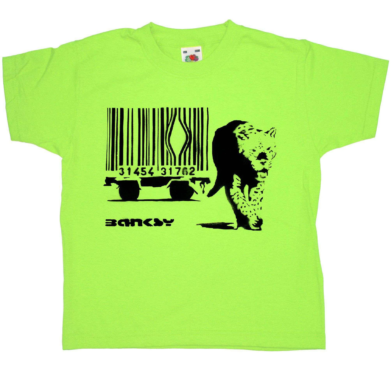 Banksy Barcode Big Cat Kids Graphic T-Shirt 8Ball